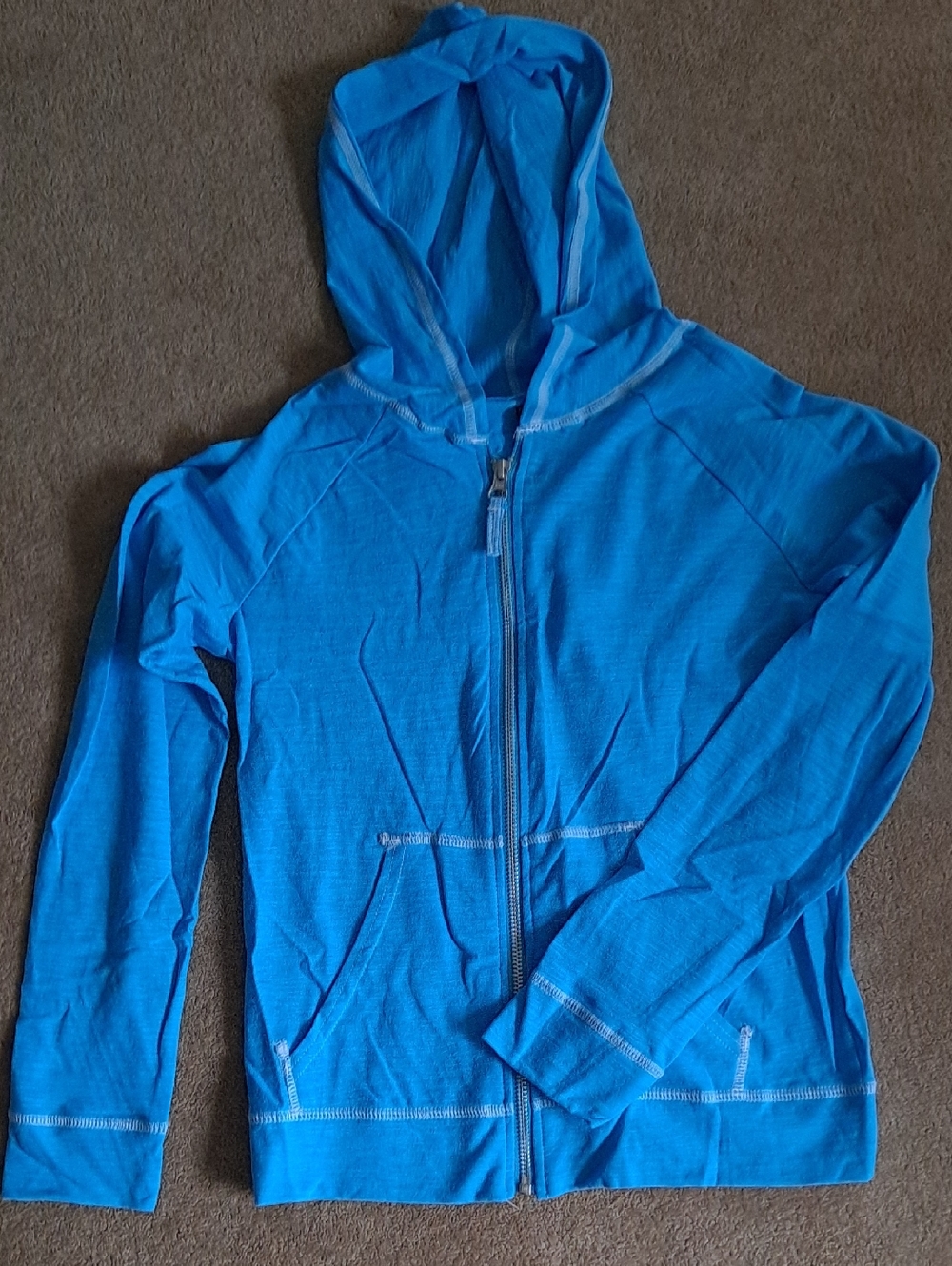 NEW Hanes Girls Bright Blue Zip-Up Hoodie